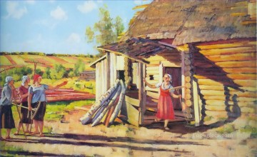  Konstantin Pintura - primeros agricultores colectivos en los rayos del sol podolina mosk reg Konstantin Yuon